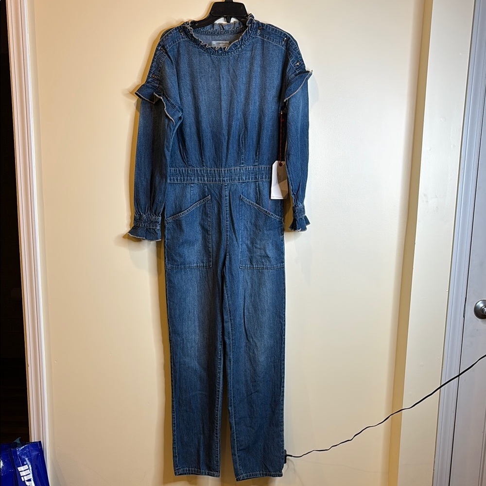 Current/Elliott Blue Denim Jumpsuit